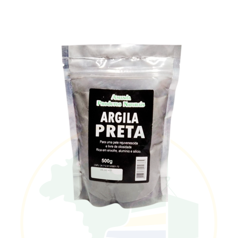Schwarze Tonerde - Argila PRETA - Amanda Produtos Naturais - 500g