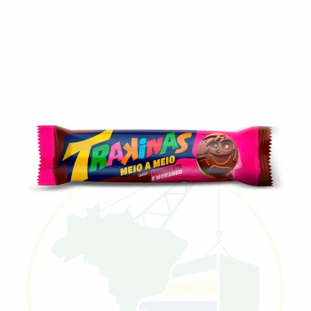 Biscoito Trakinas meio a meio - Chocolate e Morango - 126g