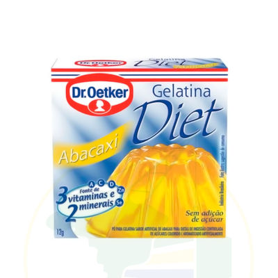 Fertigmischung für Wackelpudding - Gelatina Diet Dr. Oetker Abacaxi - 12g - Validade: 03.24