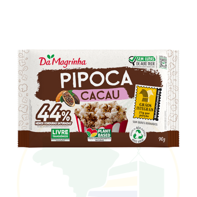 Mikrowellen Popcorn mit Kakaogeschmack - Pipoca Micro-ondas - Cacau - Da Magrinha - 90g