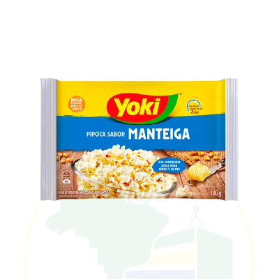 Mikrowellen Popcorn, GVO-frei - Pipoca para Microondas sabor Manteiga - não transgênico - YOKI 100g