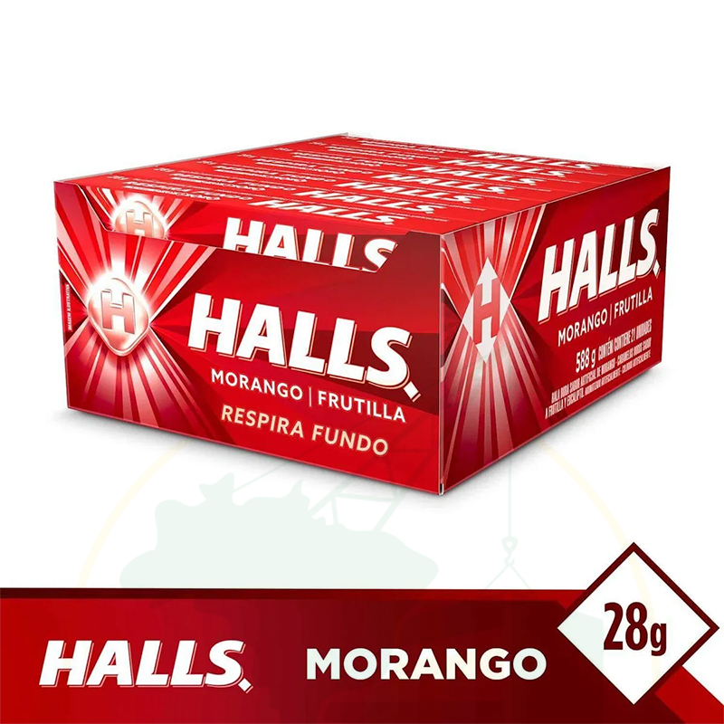 Bonbons mit Erdbeergeschmack - Drops HALLS Morango - Caixa 21 unidades - 588 g