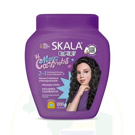 Creme para Pentear/Creme Hidratante - Mais Cachinhos 2 em 1 -SKALA - 1000g