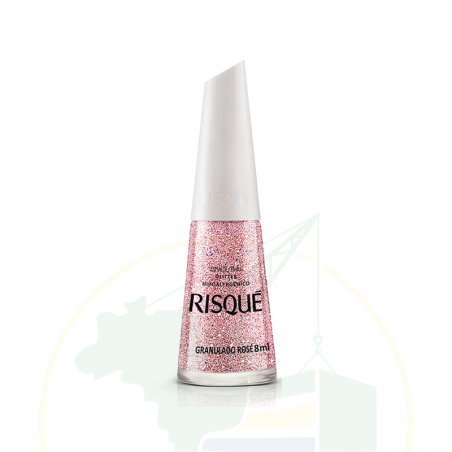 Esmalte Risqué Glitter Granulado Rosé - 8ml